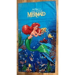 Vintage Walt Disney Little Mermaid Cotton Beach Bath Towel 32x61"